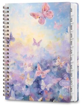 Butterfly Watercolor Spiral Planner - 2026